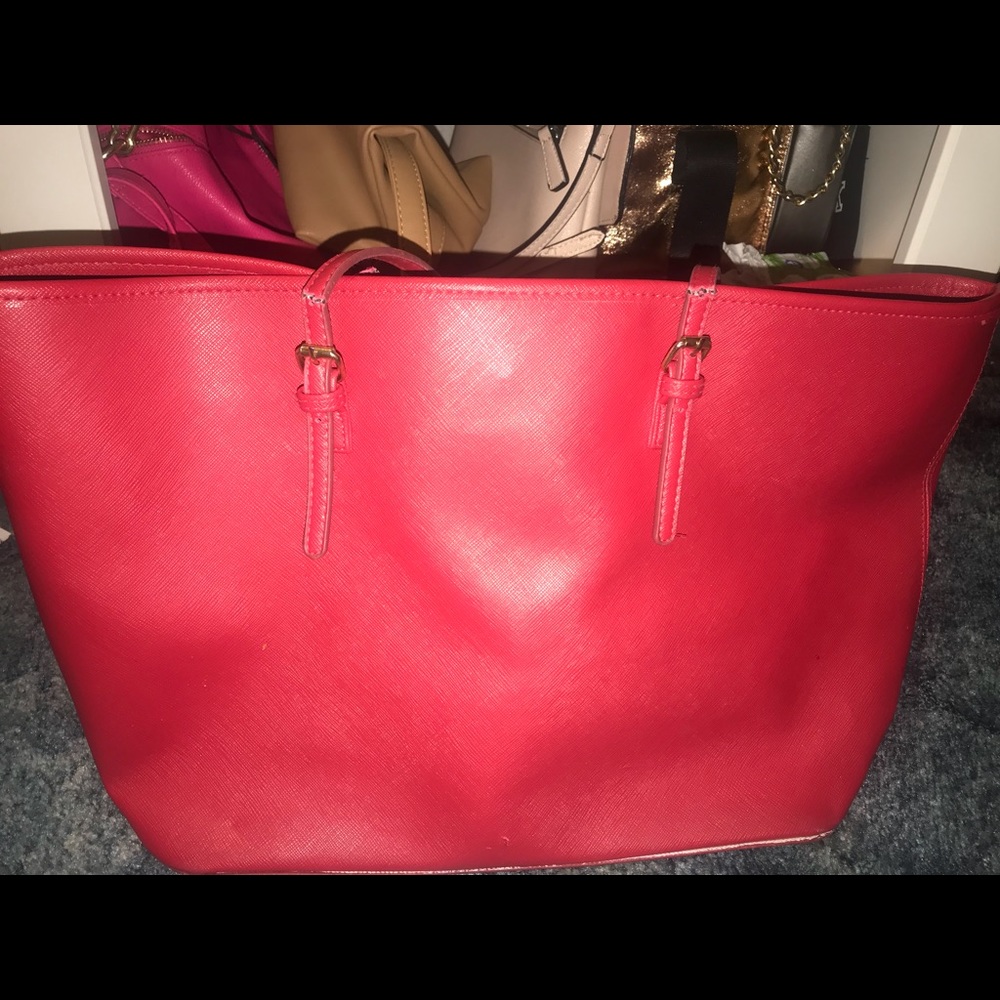 Red tote bag